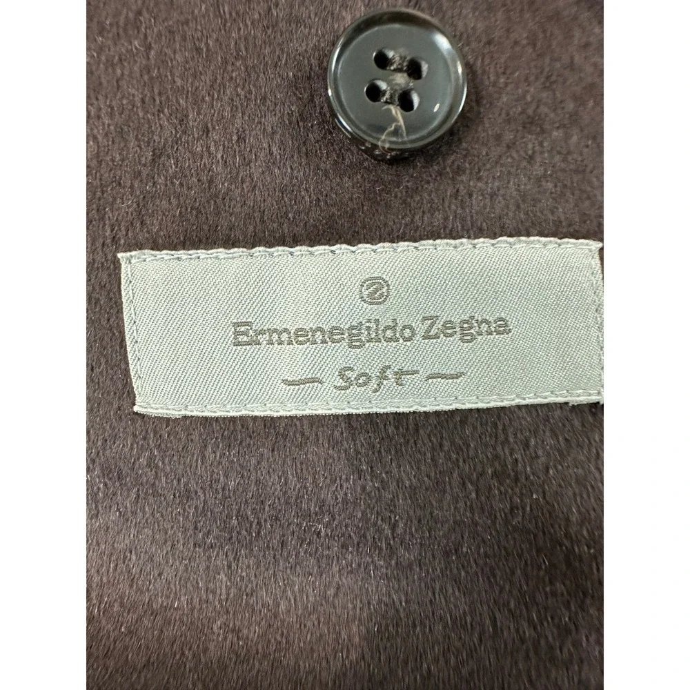 Ermenegildo Zegna Soft Blazer Mens 56L Brown Angora Wool Cashgora Sport Coat EUC